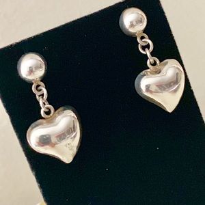 Solid 925 Sterling Silver Heart Shape Earrings